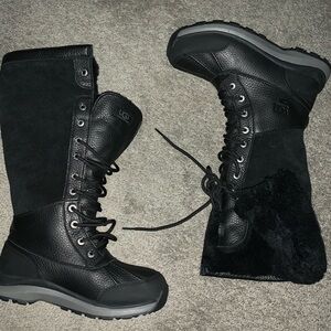 UGG Women's Black Leather Winter Boots